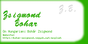 zsigmond bohar business card